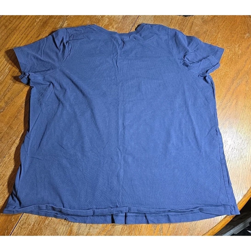 Woman Within Navy Blue  Tunic Top Short‎ Sleeve V-Neck Plus Size 1X